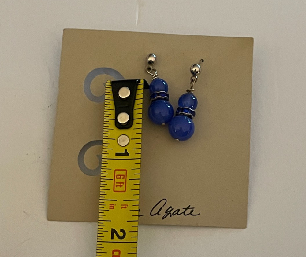 Blue Agate Drop Earrings