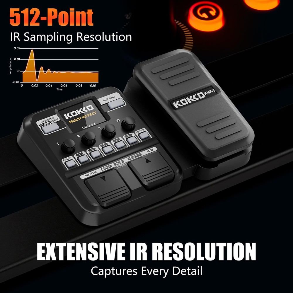 KMF-1 Multi Effects Guitar Pedal, 18 Amp/Cab Guitar Effects Processor with 77...