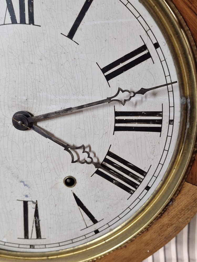 Antique Drop Dial Wood Wall Clock