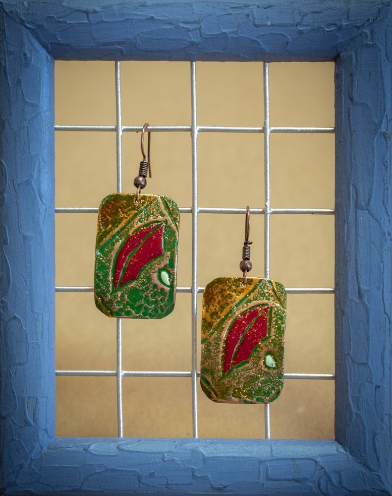Copper Painted Handcrafted Jewelry Personalized Earring
