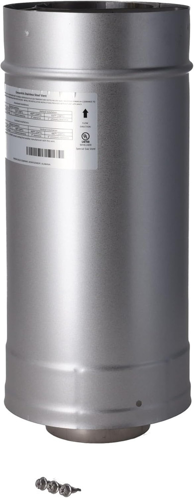 Protech Concentric Straight Pipe (12") for Venting Tankless Gas Non-Condensing W