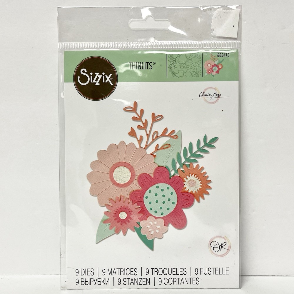 Universal Metal Die Cut Tool Sizzix Thinlits Bold Flowers 665473