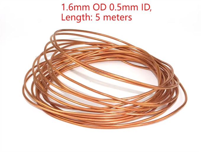5 Meters Refrigeration Tubing Copper Tubing Coil Capillary 1.6mm OD 0.5mm ID