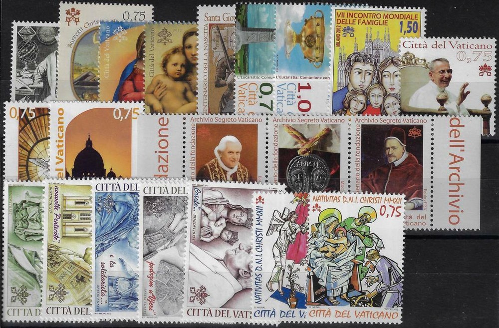 2012 Vatican Complete Year NO bf 2012 MNH