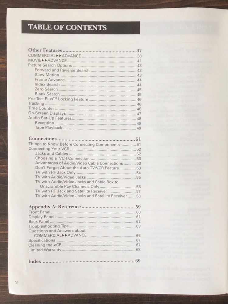 GE - VG4267 VCR User's Guide Manual (1997)