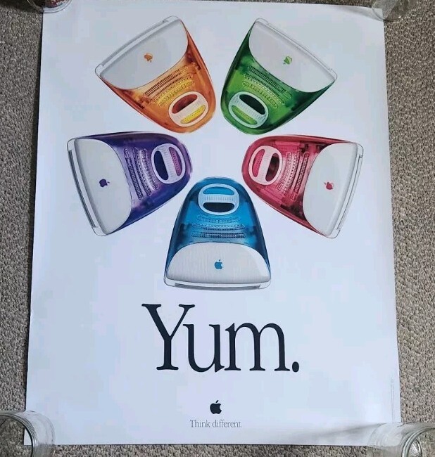 Vintage Apple Computers YUM Poster Colors Macintosh Mac Think Different