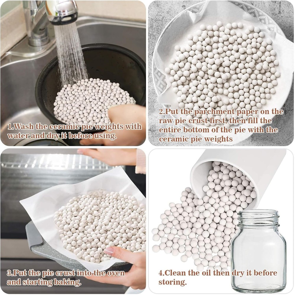 Sukh 1LB Pie Weights for Baking - Crust Ceramic 0.39 inch, White