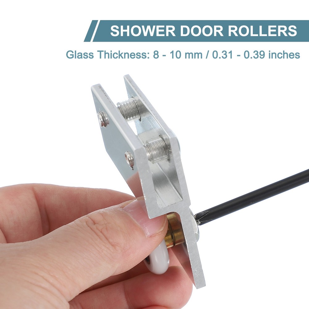 8Pcs 26mm Diameter Frameless Sliding Shower Door Roller Replacement Silver