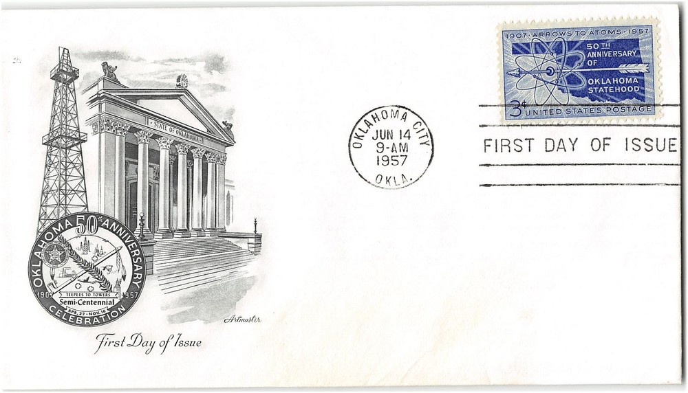 US #1092 First Day Cover (FDC), 1957
