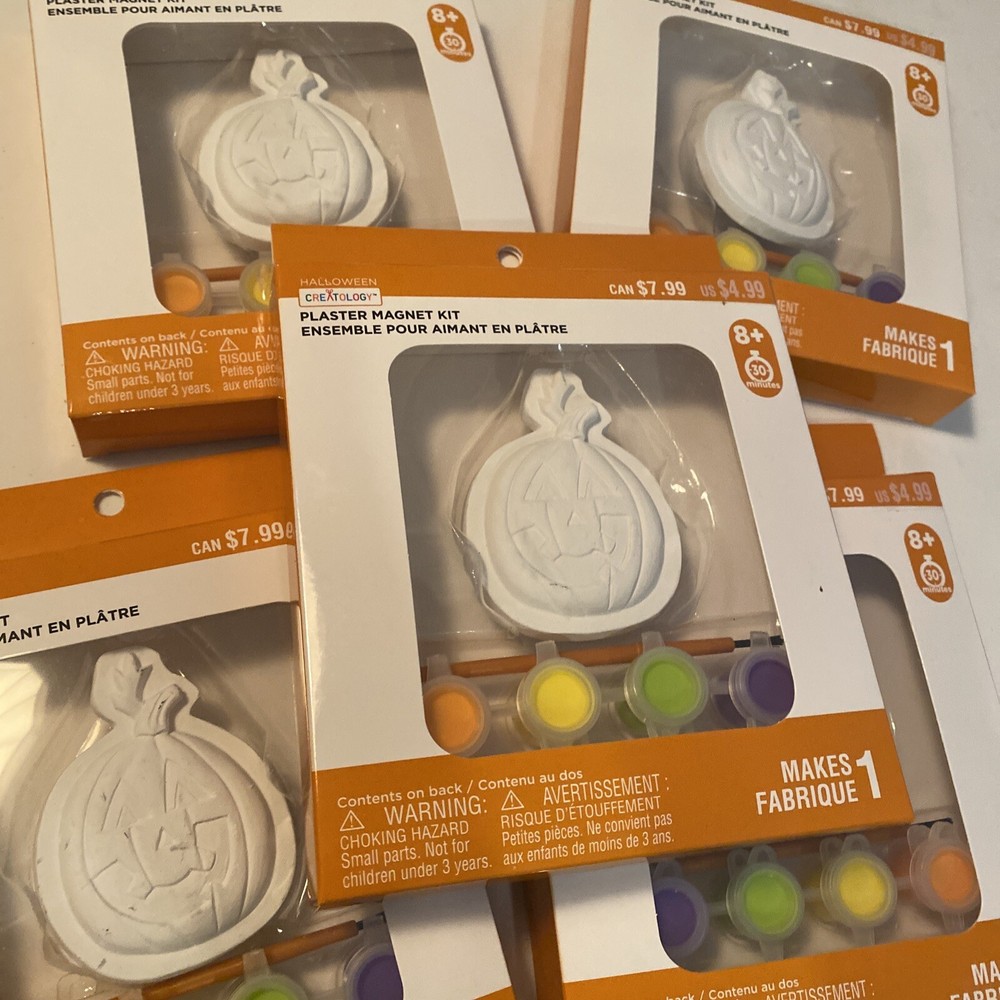 5 Creatology Halloween Plaster Magnet Kit Jack O Lantern Plaster Magnet Craft