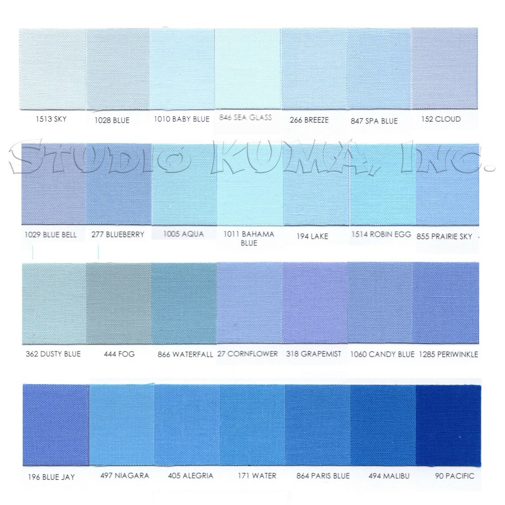 ROBERT KAUFMAN "KONA COTTON SOLID" Blue #2 by the 1/2 yard