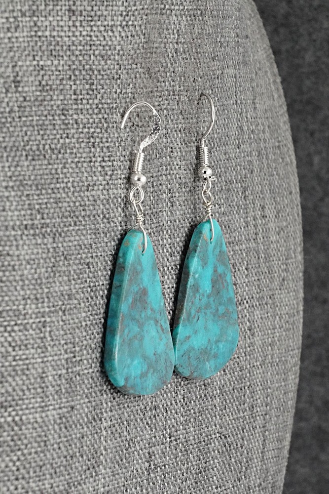 Turquoise & Sterling Silver Earrings - Louise Pete