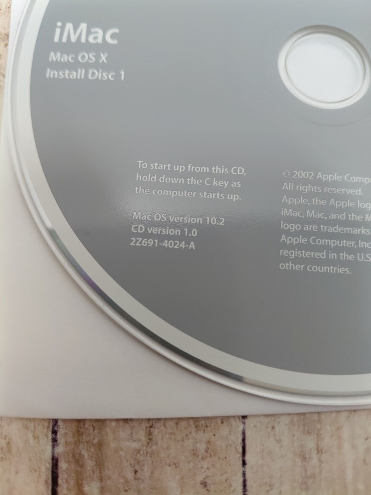 Apple iMac OS X Install Disc 1 & 2 Version 10.2, 2002