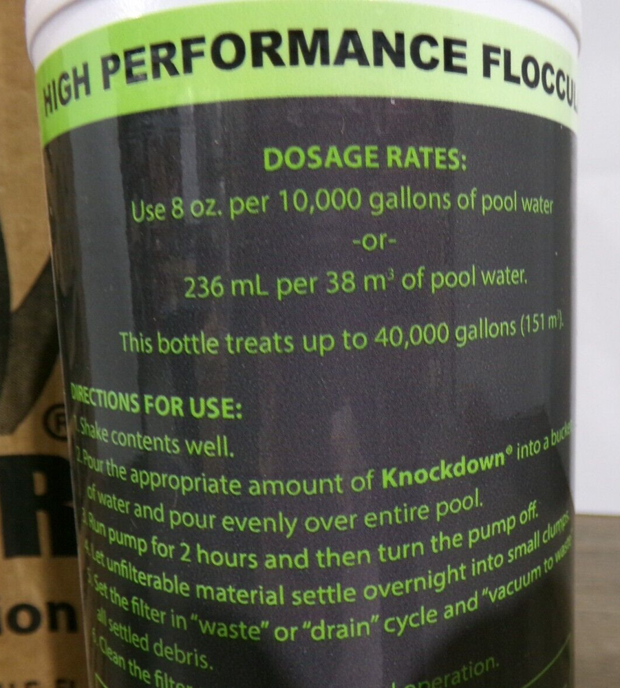 Lo-Chlor Knockdown High Performance Flocculant, 32floz/1qt, New S2