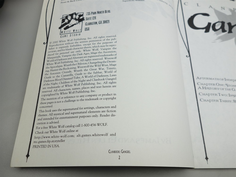 Vampire - The Masquerade: Clanbook Gangrel (White Wolf)