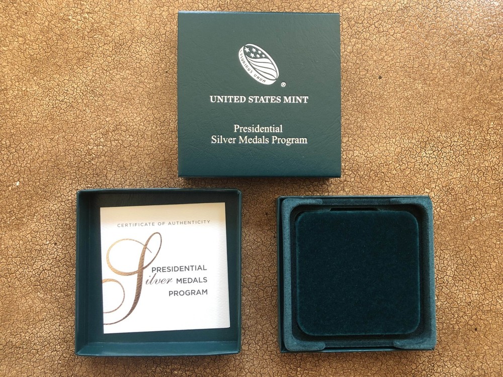 U.S. Mint Presidential Silver Medals Program Box & COA Only, No Coins