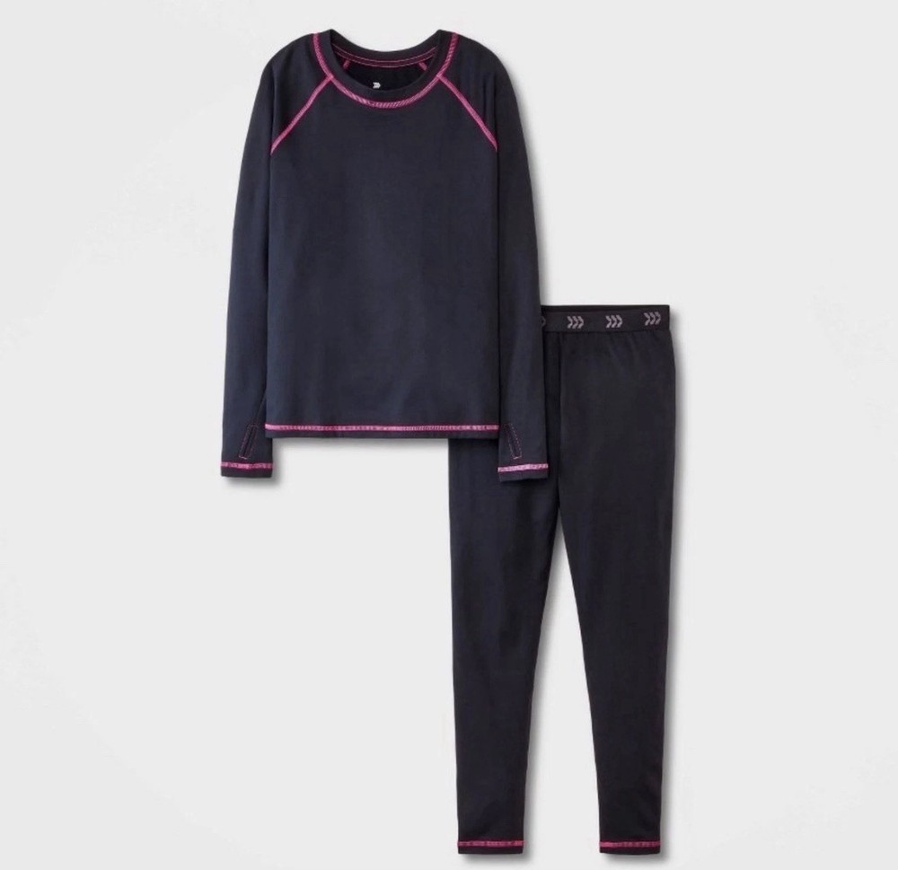 Fall In Motion Midweight Youth Thermal Set Black Small