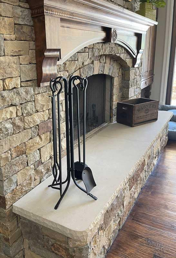 18002 5 Piece Forged Hearth Tool Set - 33" Tall Black