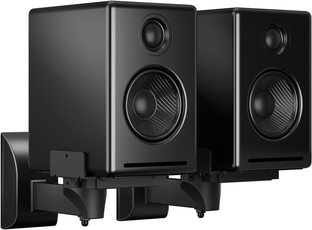 Dual Speaker Wall Mounts with Cable Management - Elegant Design, Easy Install