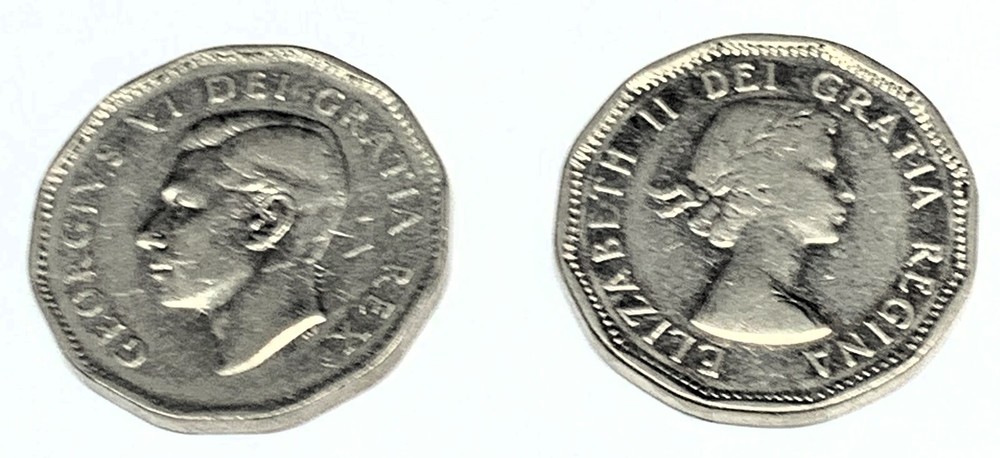 # C7921 CANADA NICKEL COINS , 1950, 1962
