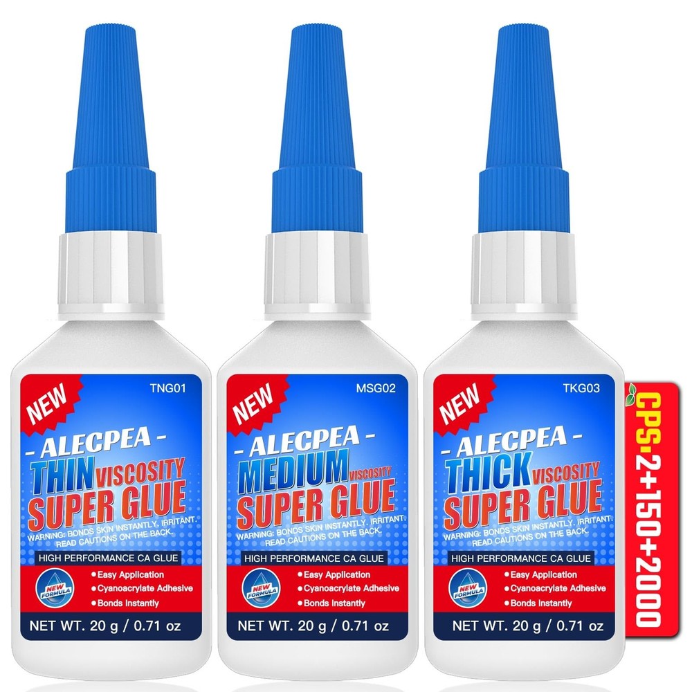 2/150/2000 CPS (Thin/Medium/Thick) CA Clear/2CPS+150CPS+2000CPS, 20g/1Pack