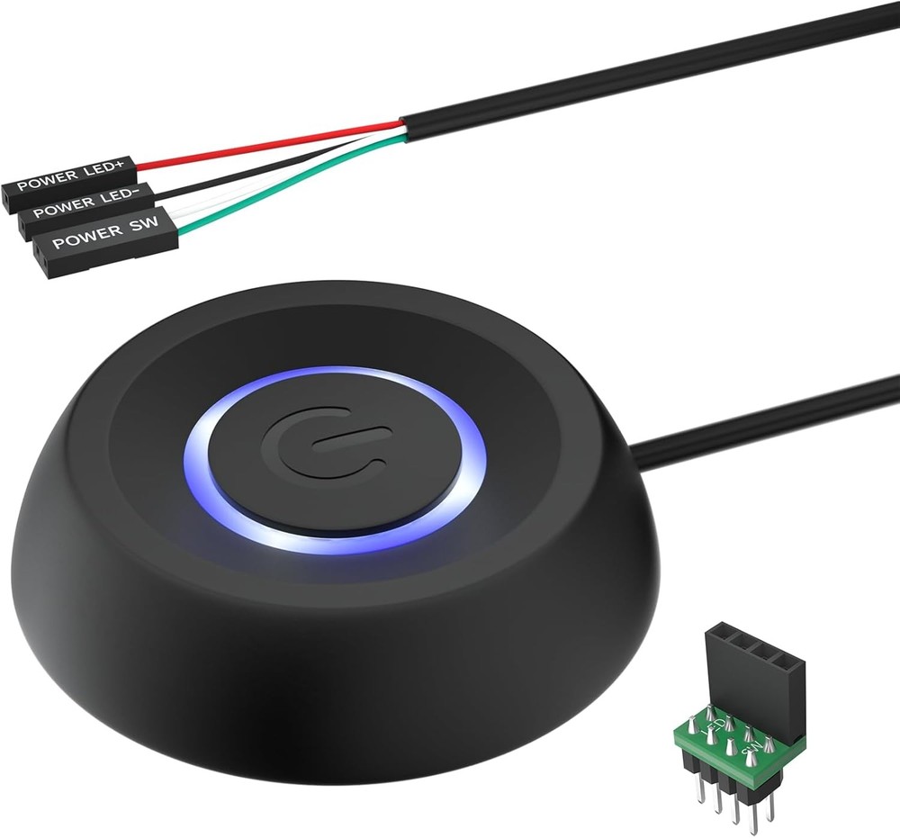 PC Power Button, Desktop Button External Switch ON Off Black
