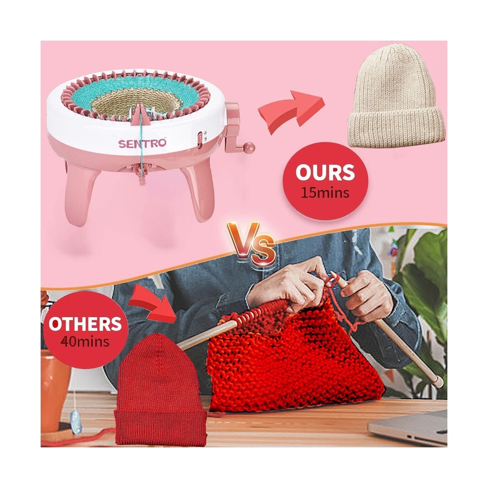 SENTRO Knitting Machine, 40 Needles Automatic Circular Knitting Loom Machine ...