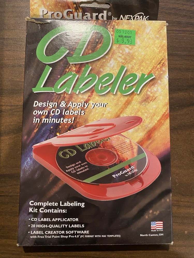 ProGuard CD Labeler Kit w/ Applicator, 20 Labels & Software – Open Box Complete