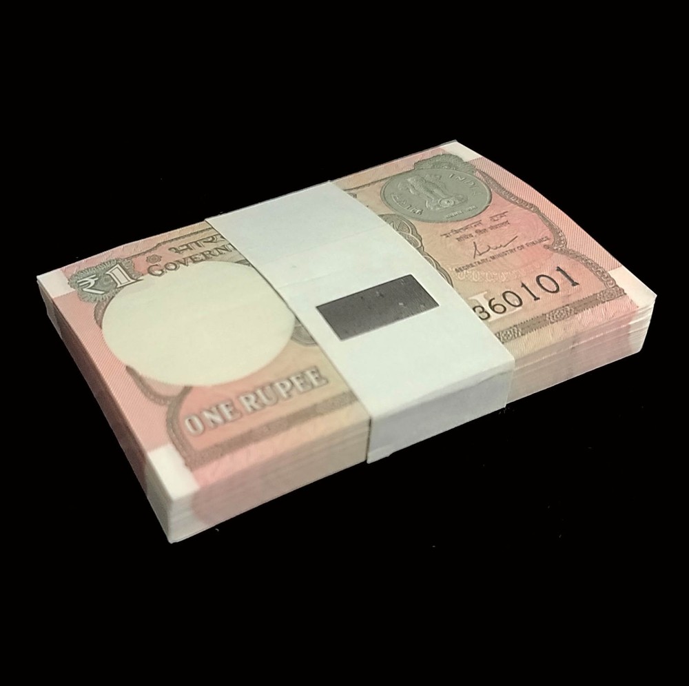 100 x India 1 Rupee Bundle, 2017 P-117c Unc