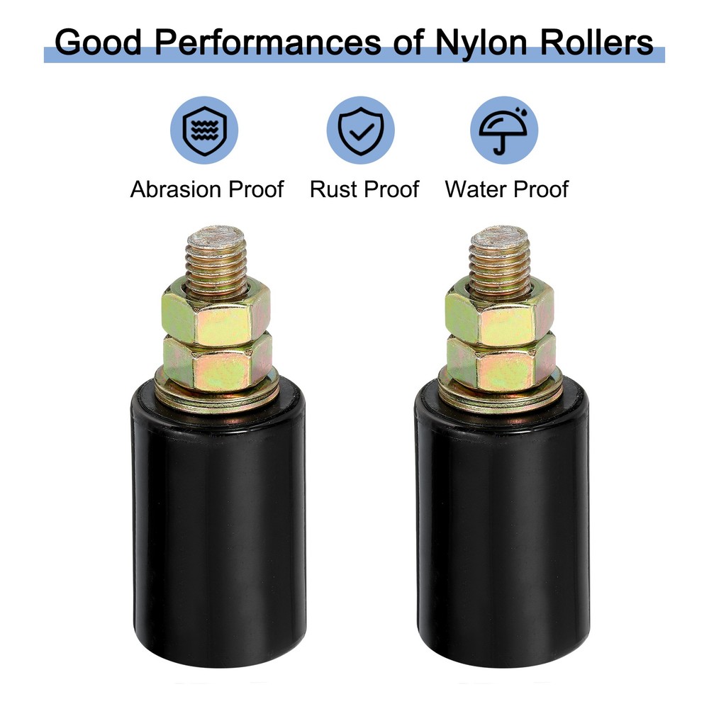 Slide Gate Guide Roller with l Post Bracket 2.4" Nylon Rollers Gate Black