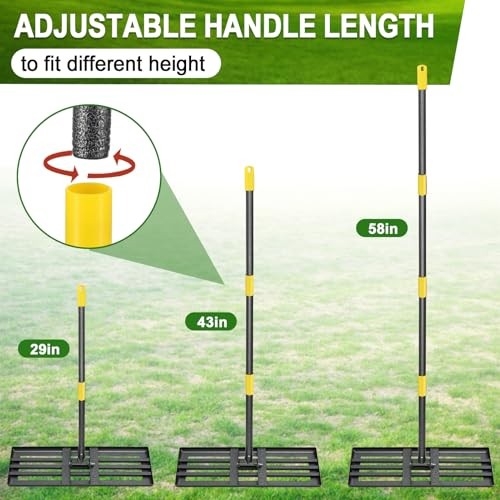 Lawn Leveling Rake, 30"x10" Levelawn Tool, 5FT Adjustable Handle 30X10" - 5FT