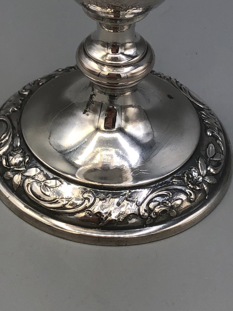 Beautiful German 800 Fine Silver Vase 11" tall, Super Nice!