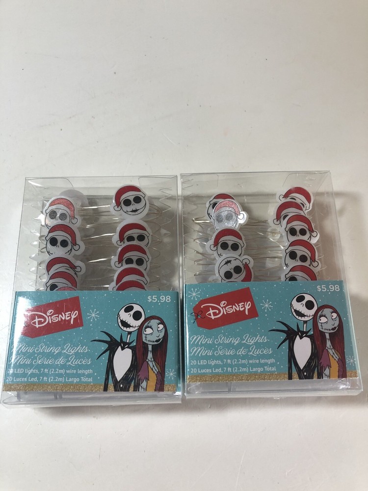 2 NEW Nightmare Before Christmas Jack Skellington LED Mini String Lights 7ft