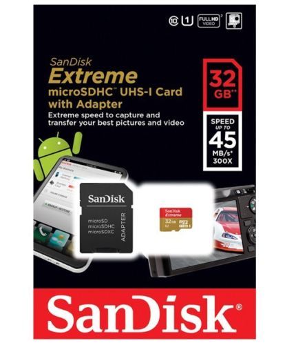 SANDISK EXTREME microSDHC 32GB 32G micro SDHC micro SD UHS Card 45MB/s Android