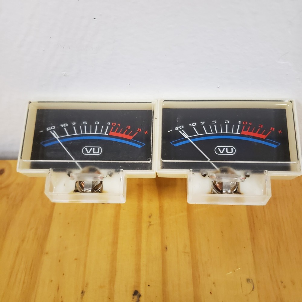 VU Meter Pair Lighted Japan Used Good