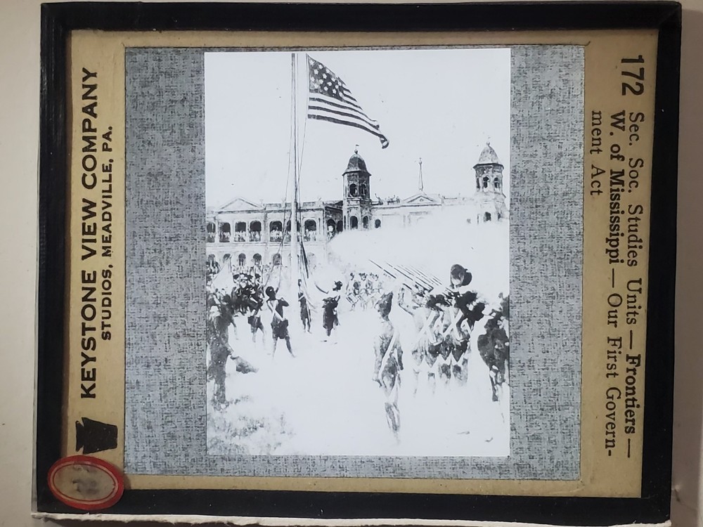 Our First Government Act, Frontiers, c1930s Magic Lantern Glass Slide