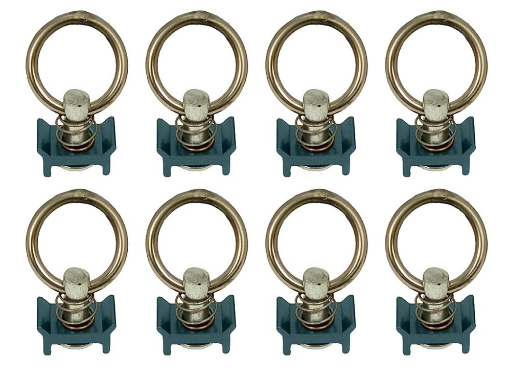 Pit Posse L Track Stud Ring Spring Loaded S Track Tie Down Anchor Blue (8 Pack)