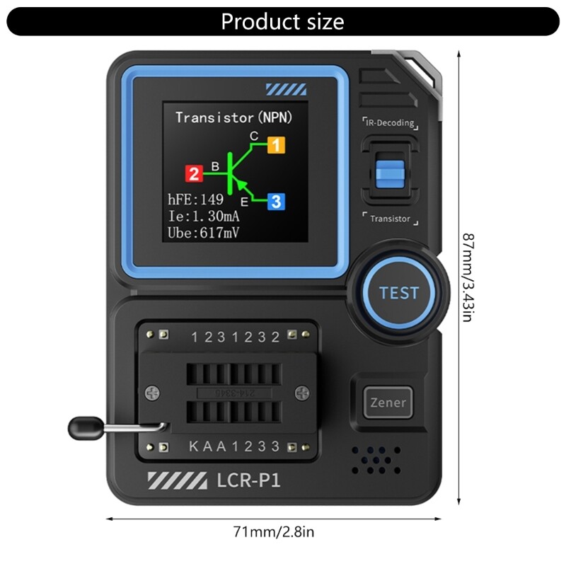 Precise LCRP1 Transistor Component Tester Fully Color Display for Electronic