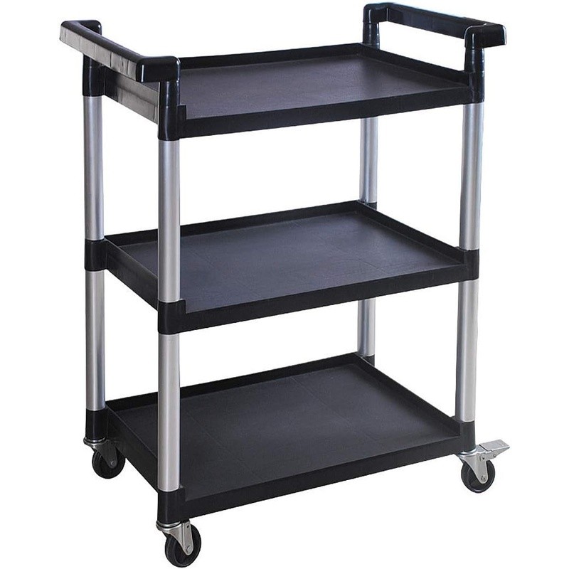 Utility Plastic Cart 3-Shelf W/ Wheels Durable Heavy Duty Storage Solution New