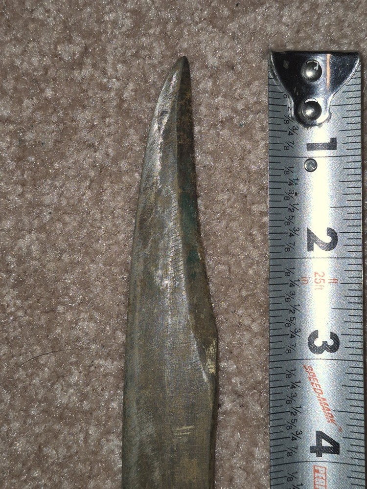 WW2?? Ka-bar Style Knife Solid Brass With Clear Layered Handle Very Solid Heavy