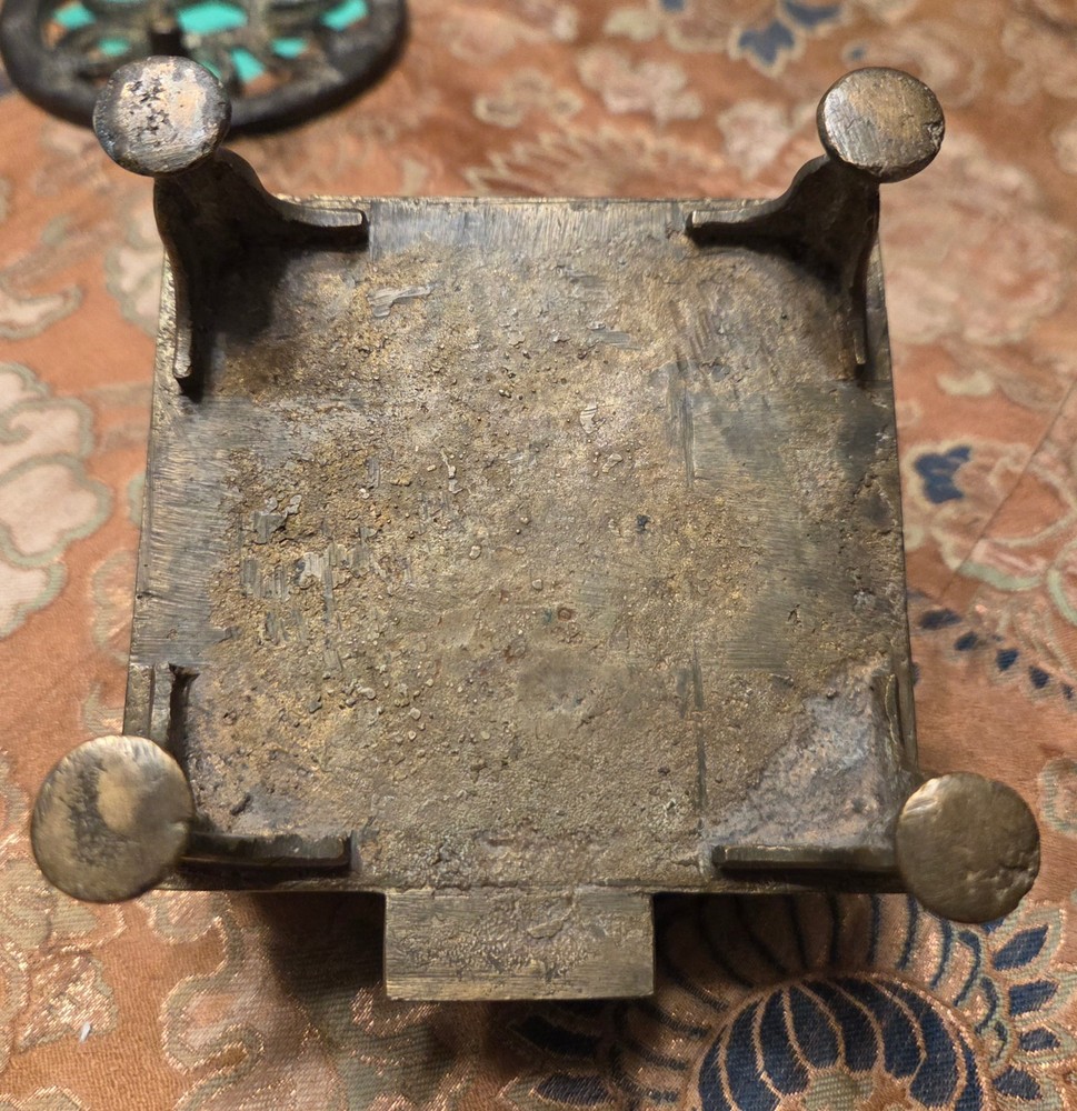 Large antique brass singhasan