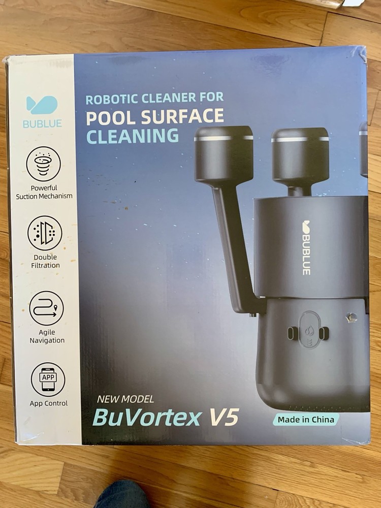 BuVortex V5 Robotic Surface Skimmer Pool Cleaner, App Control, AI Navigation, 5L