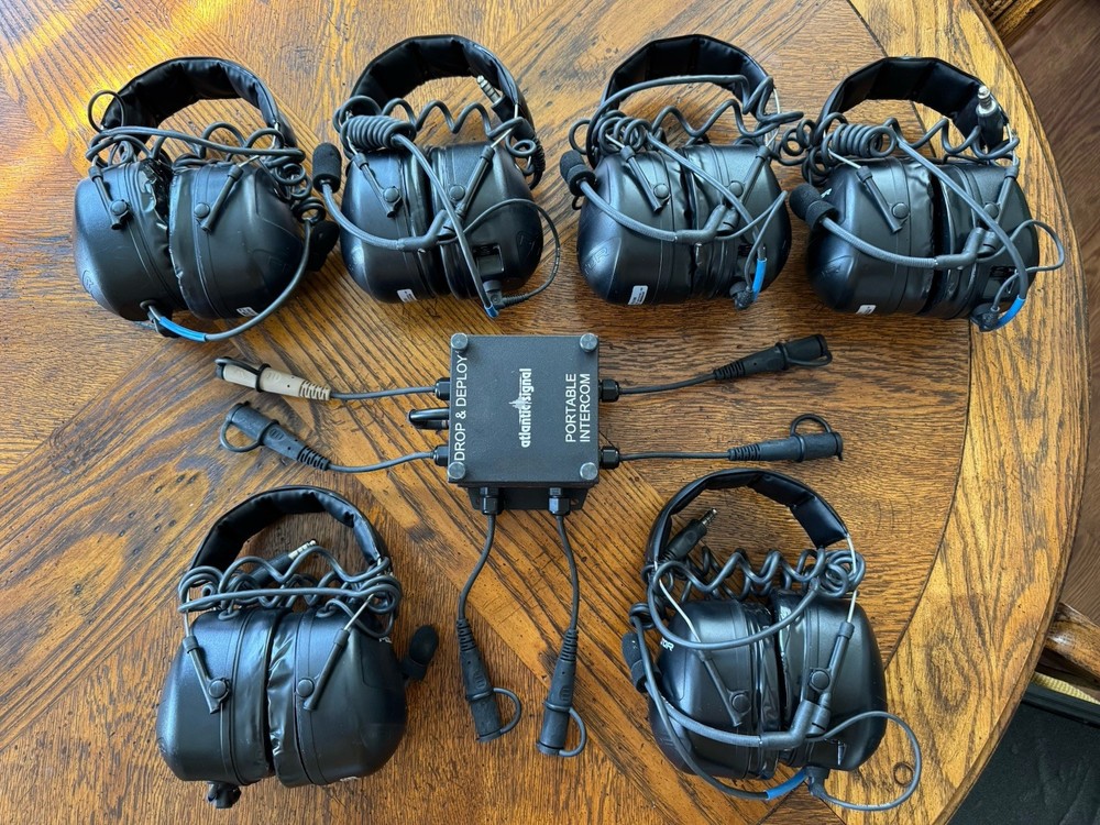 Atlantic Signal Drop & Deploy Portable Intercom System With 6 Peltor Headsets