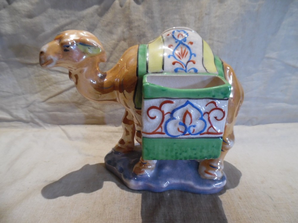 Antique Cigarette Holder Camel Ceramic Lusterware Japan
