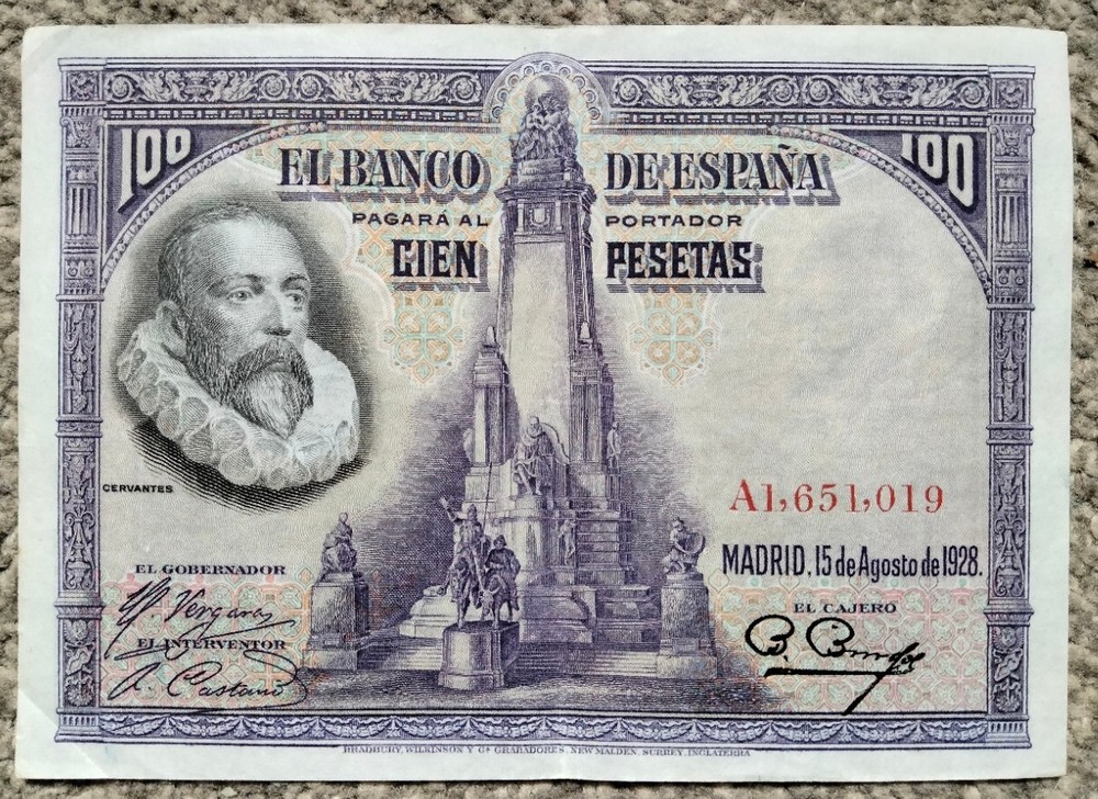 Spain 100 Pesetas 1928 P76a  EF+