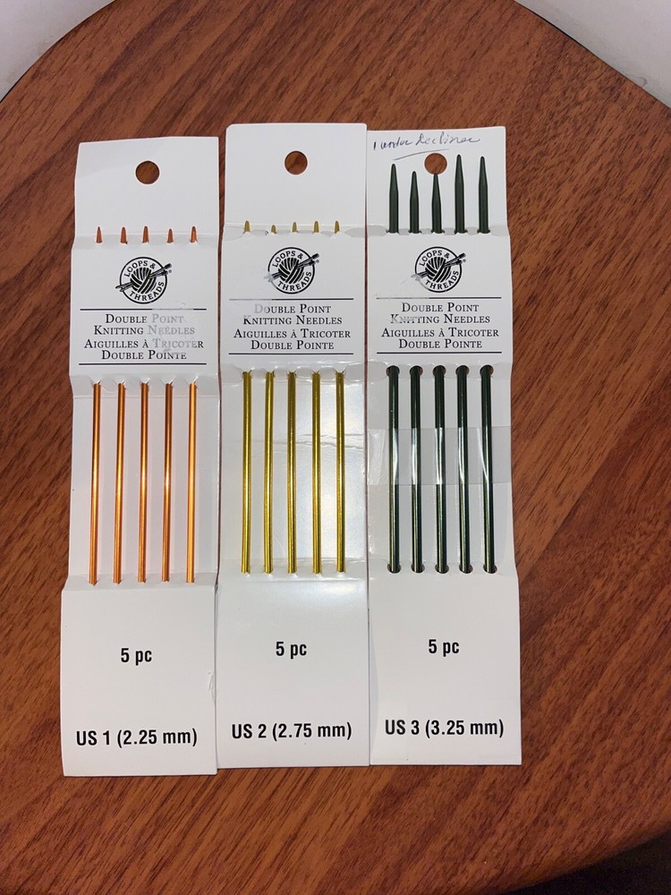 Knitting Needles Double Point US1, US2, US3 Lot