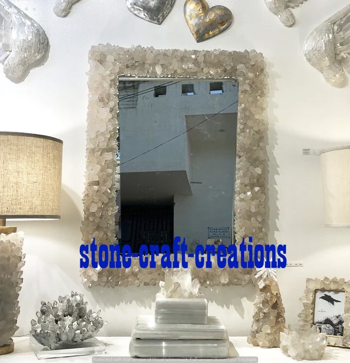 Quartz Point Crystal Vanity Mirror Bathroom Interior Decor Wall Mirror Decor
