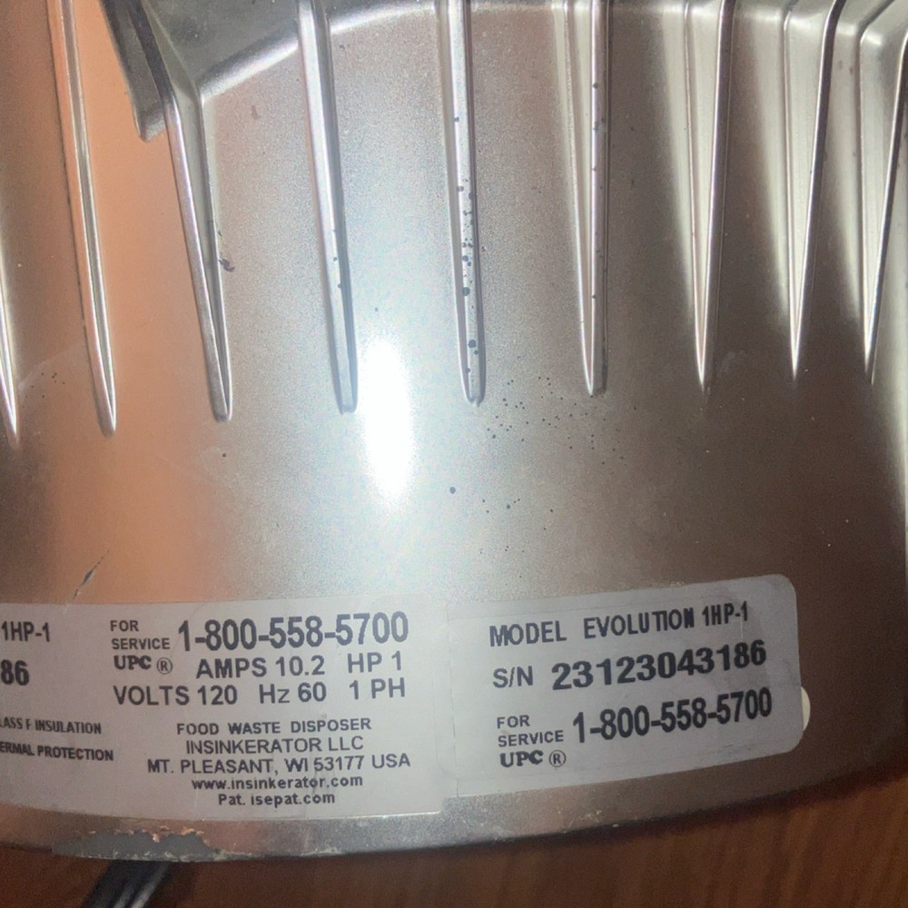 InSinkErator Evolution 1HP-1 1 HP Continuous Feed Garbage Disposal Unit 120V