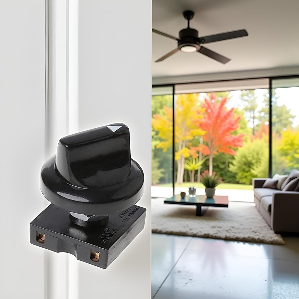 Compact 4-Position Rotary Fan Switch with 3-Speed Control for Easy Adjustment