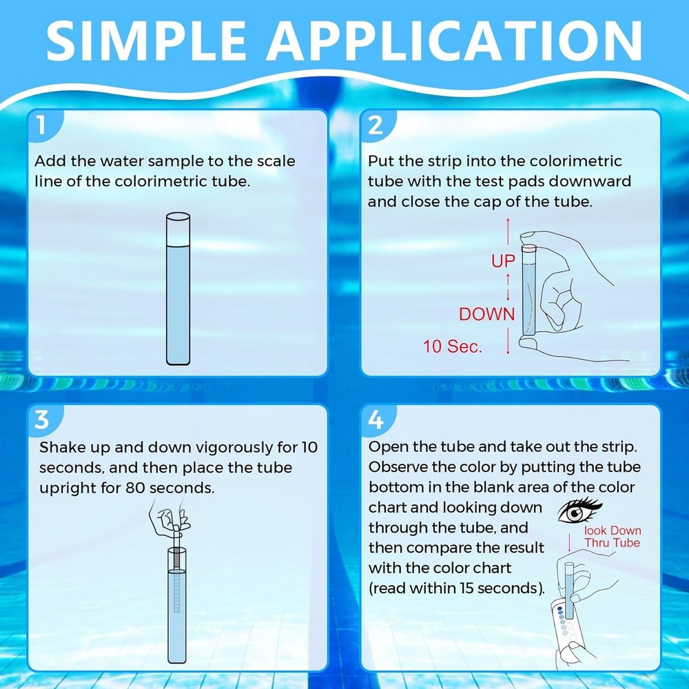 Pool & Hot Tub Phosphate Kit 50 Strips Fast Accurate Water Quality